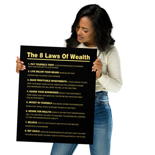 The 8 Laws Of Wealth Poster