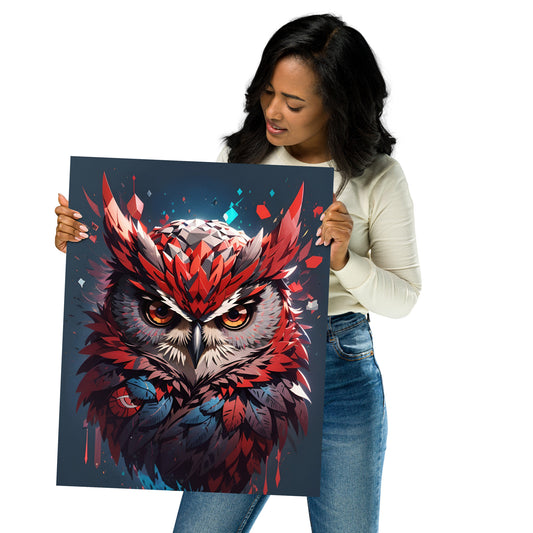 Mysterious Owl Face Poster