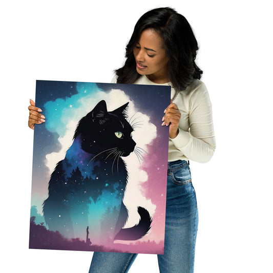 The Cat Appears Blurry In The Sky Poster
