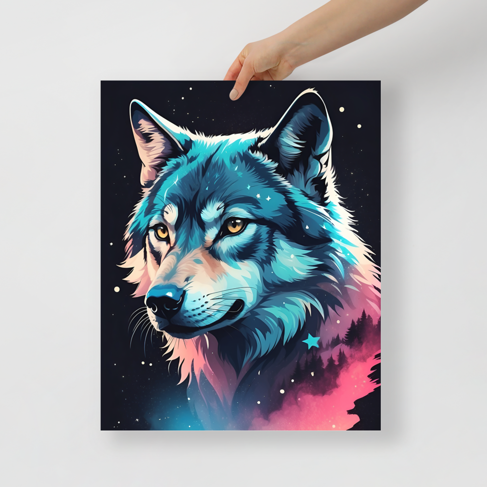 The Wolf Appears Blurry In The Sky Poster