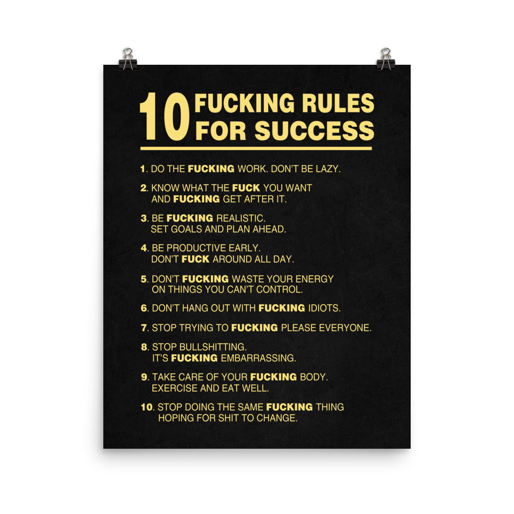 10 fucking rules for success