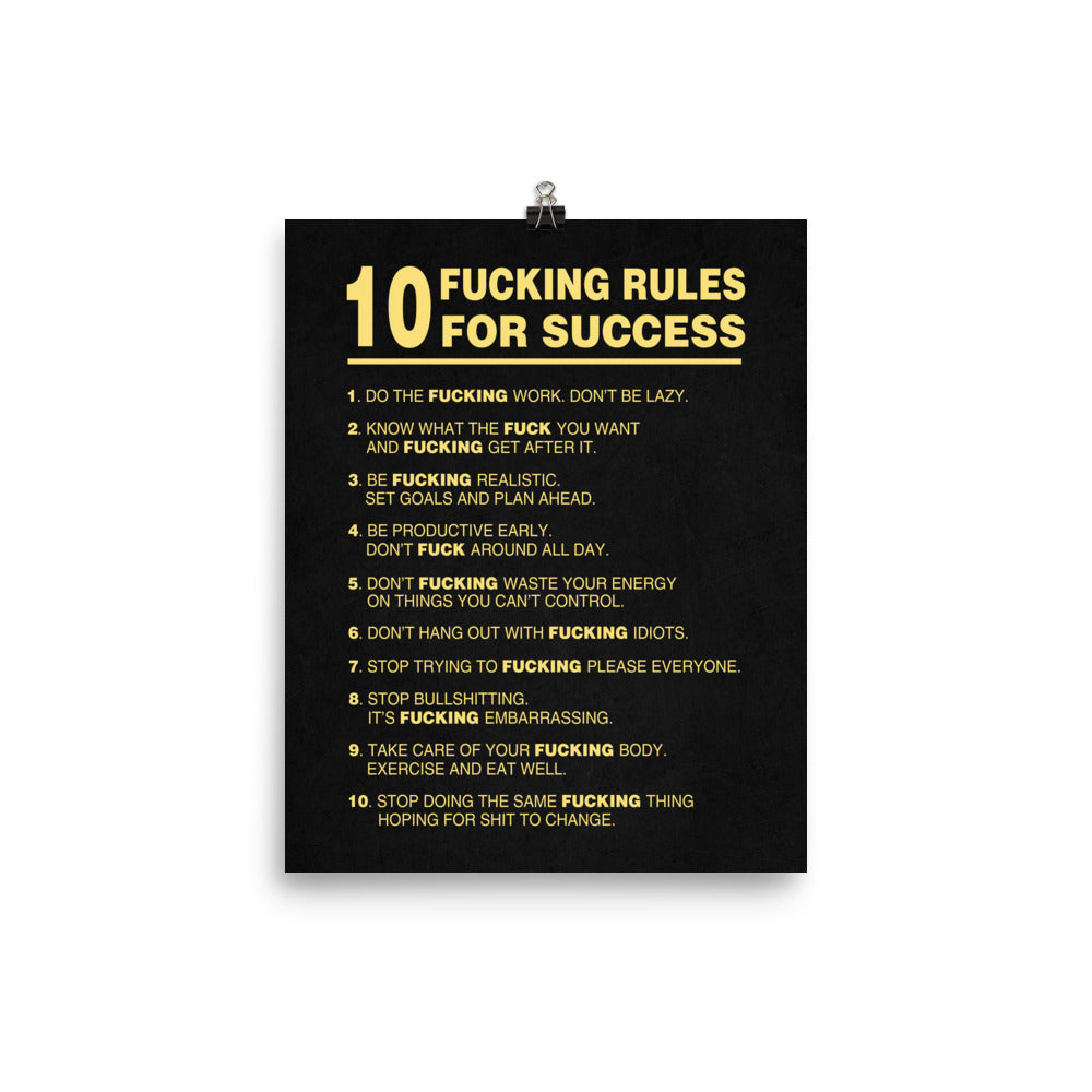 10 fucking rules for success